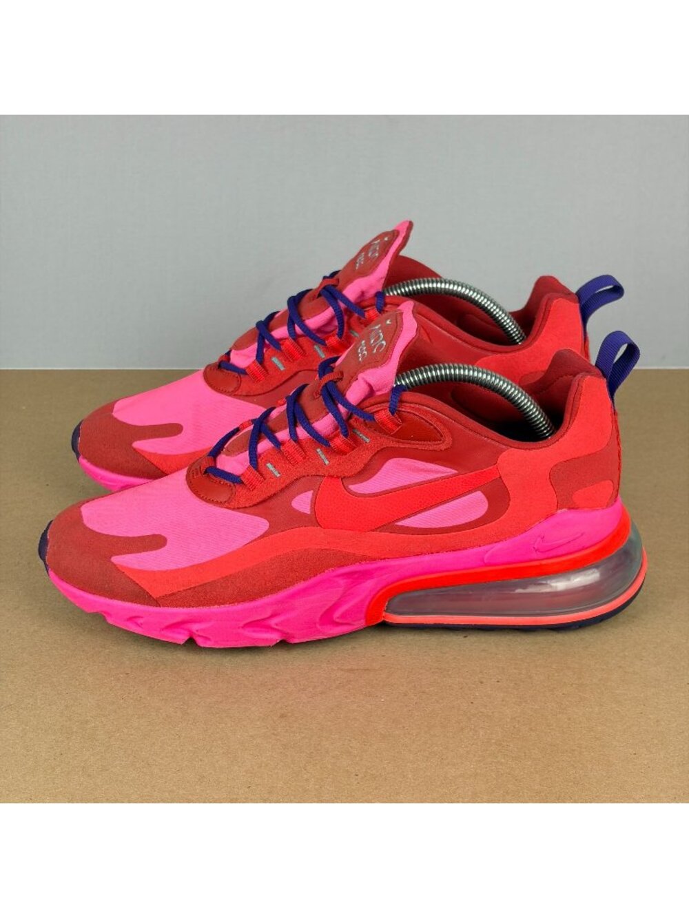 Nike Air Max 270 React "Electronic Music" Athletic Shoes Mens 10 Red Pink Purple